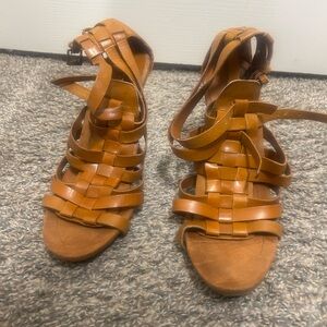 Nine West Brown Strappy Sandals